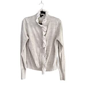 J.CREW Merino wool ruffled cardigan sweater L NWT